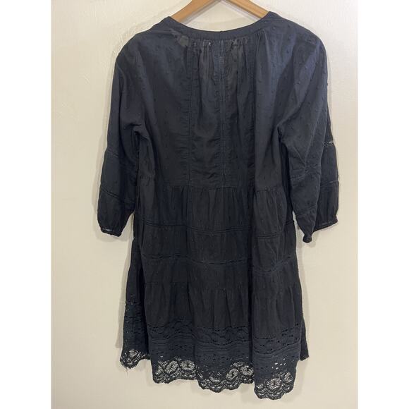 Boho Romantic Goth Prairie Cottagecore Lagenlook Peasant Dress S Witchy Rustic - Picture 2 of 15